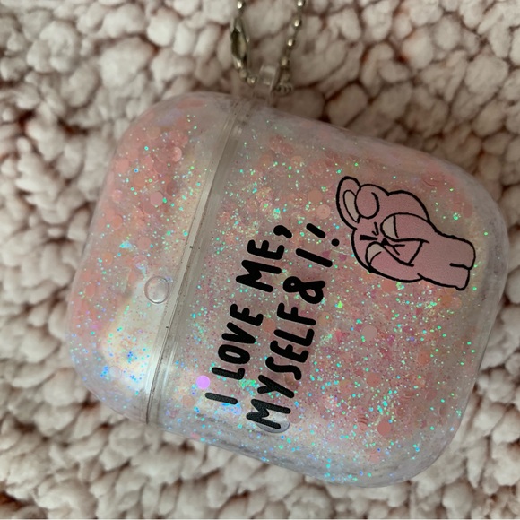 Bt21 Cooky liquid glitter hard case Airpods Gen 1/Gen 2 - Picture 1 of 11